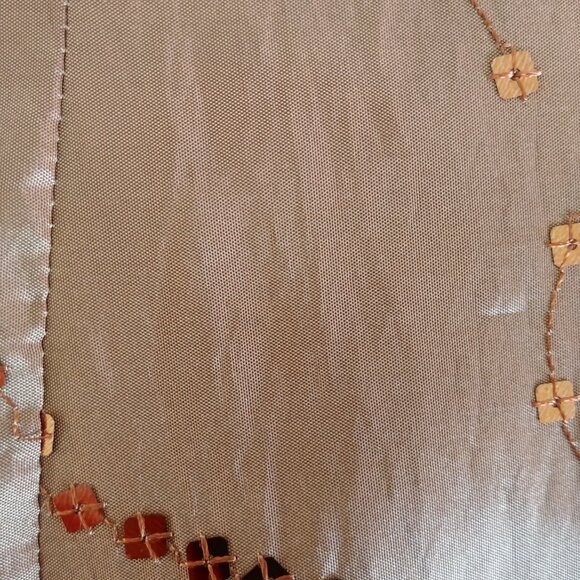 John Bentley iridescent orange midi maxi long sleeveless dress sequins 12 - Picture 16 of 16